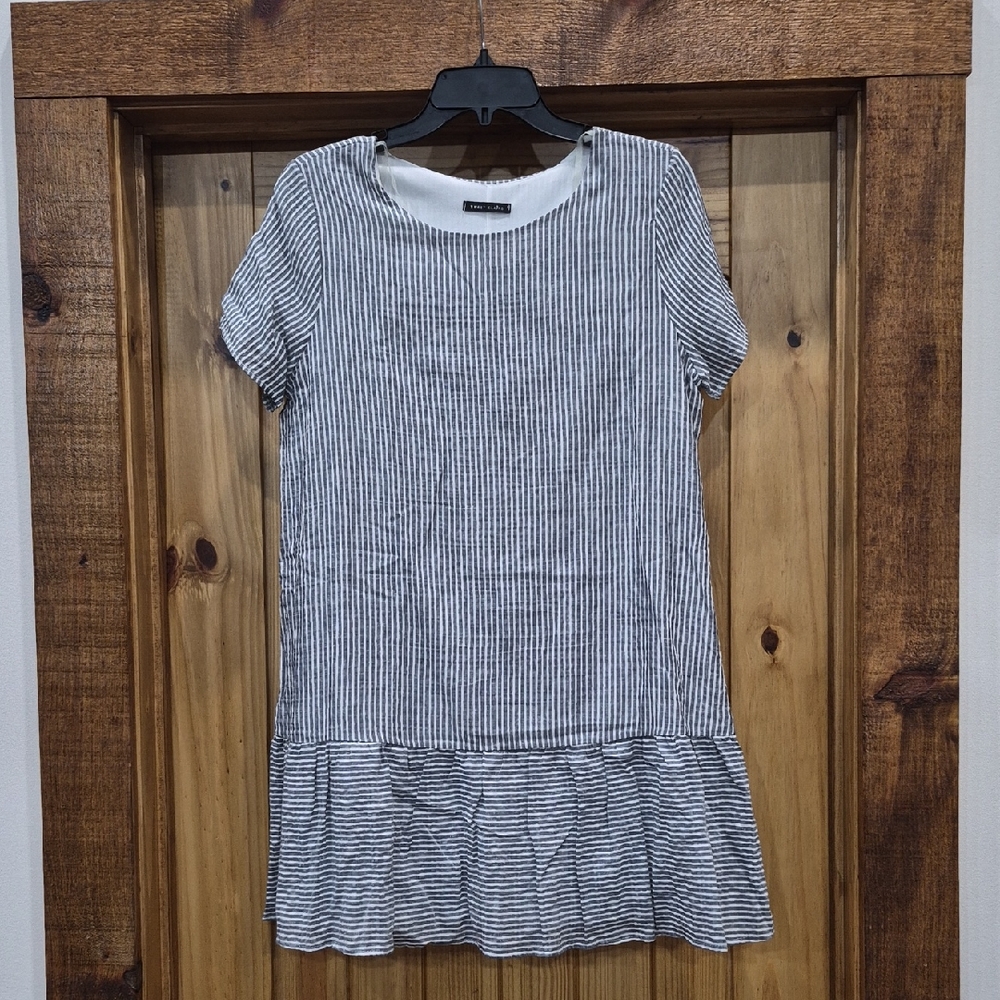 Vintage Babydoll Blue/White Stripe Tunic Top Size Large